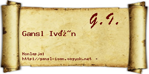Gansl Iván névjegykártya